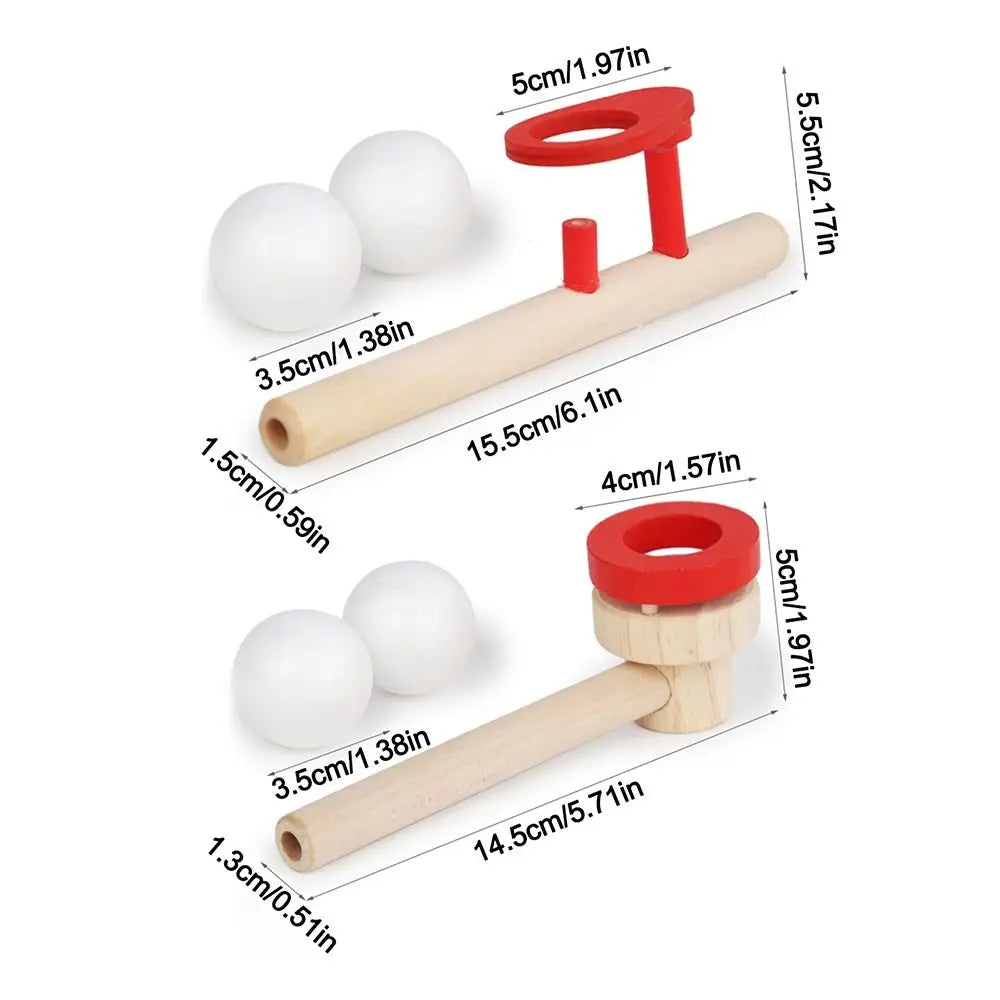 Wooden Hanging Ball Blower – Kids' Breathing STEM Toy