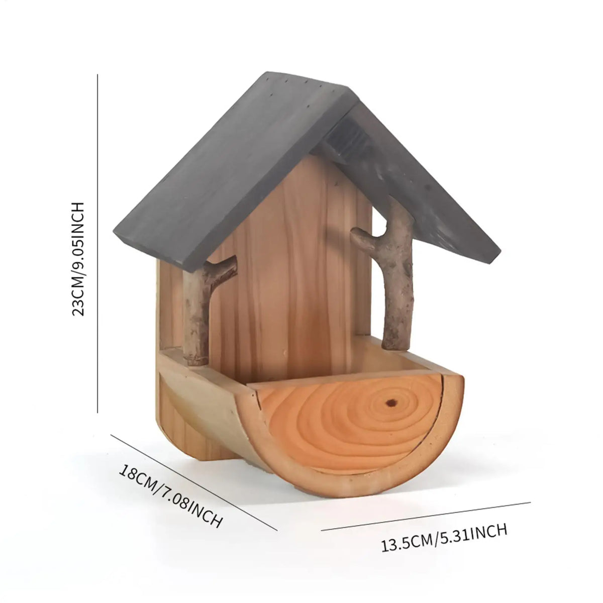 Weatherproof Wooden Wall Mount Bird Feeder | Outdoor Station