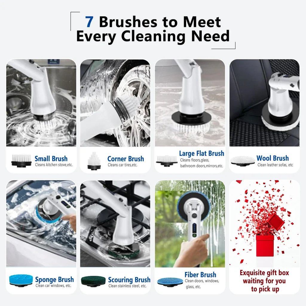 High-Torque Electric Spin Scrubber – Kitchen & Bathroom Brush