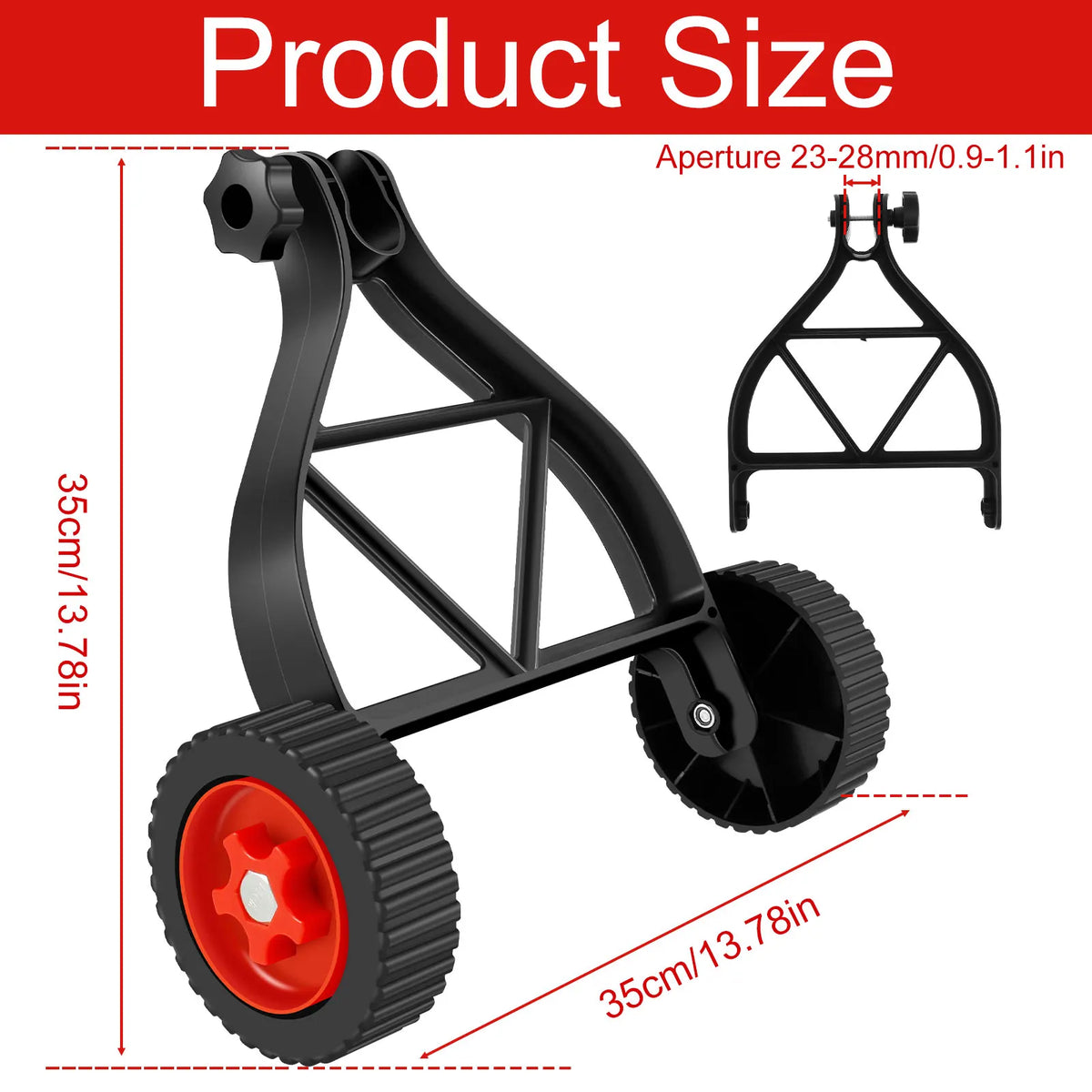 String Trimmer Support Wheel – Fits 23–28mm Shafts