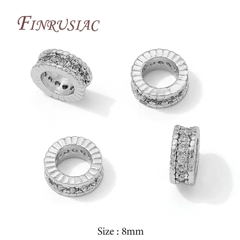 18K Gold Plated Zircon Round Spacer Beads 4mm 6mm 8mm – DIY