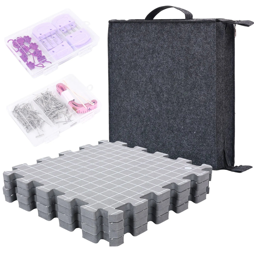 4-Piece Interlocking Foam Knitting & Crochet Blocking Mat Set