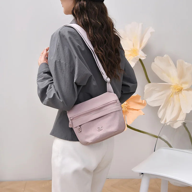 Nixie Small Square Shoulder Bag – Waterproof Multi-Pocket Nylon