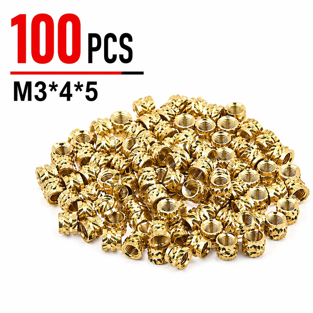 M3 Brass Heat Set Insert Nuts 5×4mm for 3D Printing & DIY