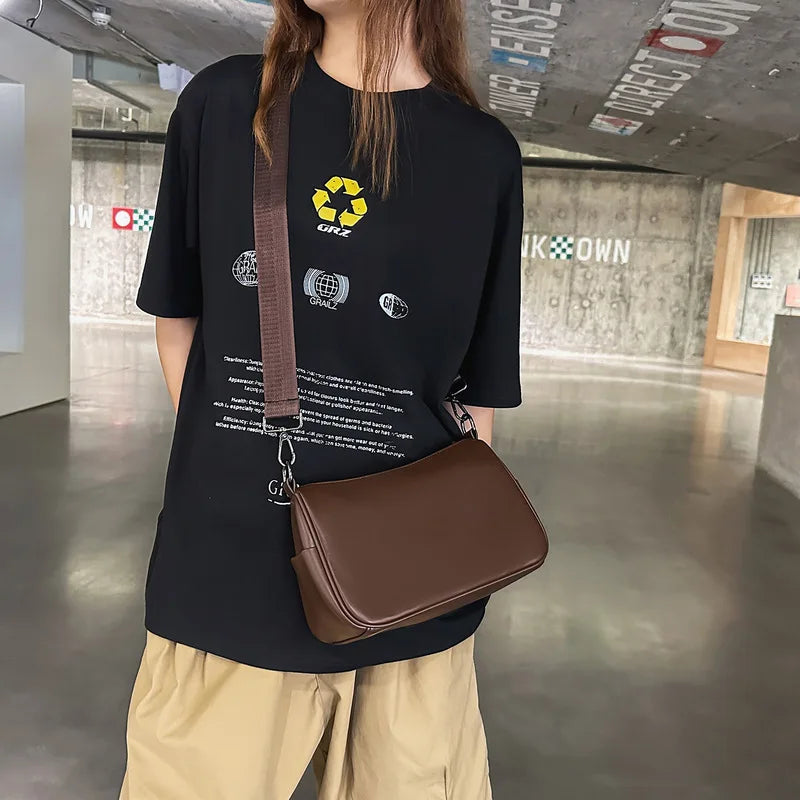 Retro Pillow Crossbody Bag | Unisex Patent Leather Shoulder Bag