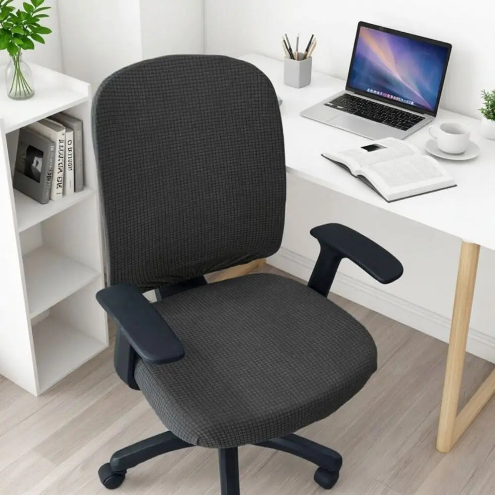 Elastic Waffle Texture Office Chair Back Cover – Breathable