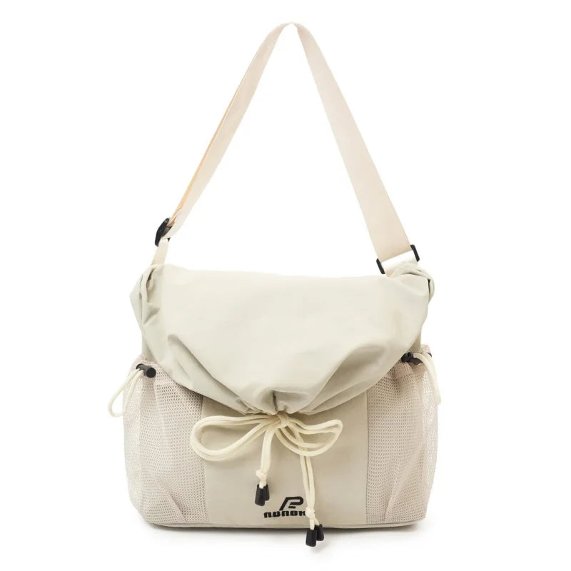 Nixie Drawstring Crossbody Bucket Bag – Large Capacity Nylon