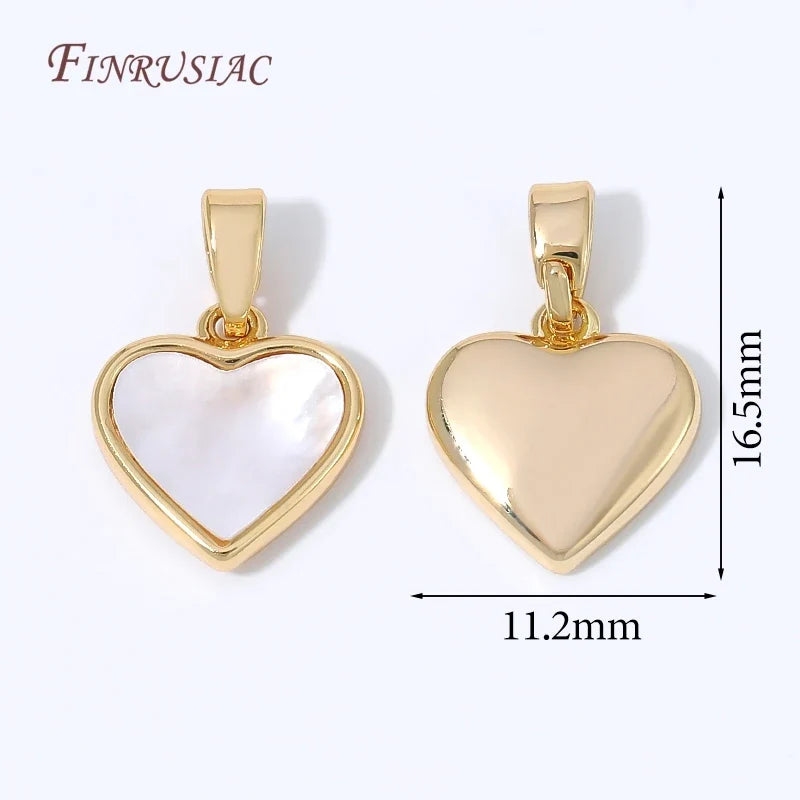 18K Gold Plated Mother of Pearl Shell Charms – Heart & Butterfly