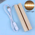 LED Wooden Night Light Base USB Powered for Glass & Resin Art