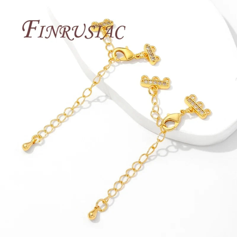 18K Gold Plated Bracelet Extender Chain with Lobster Clasp DIY