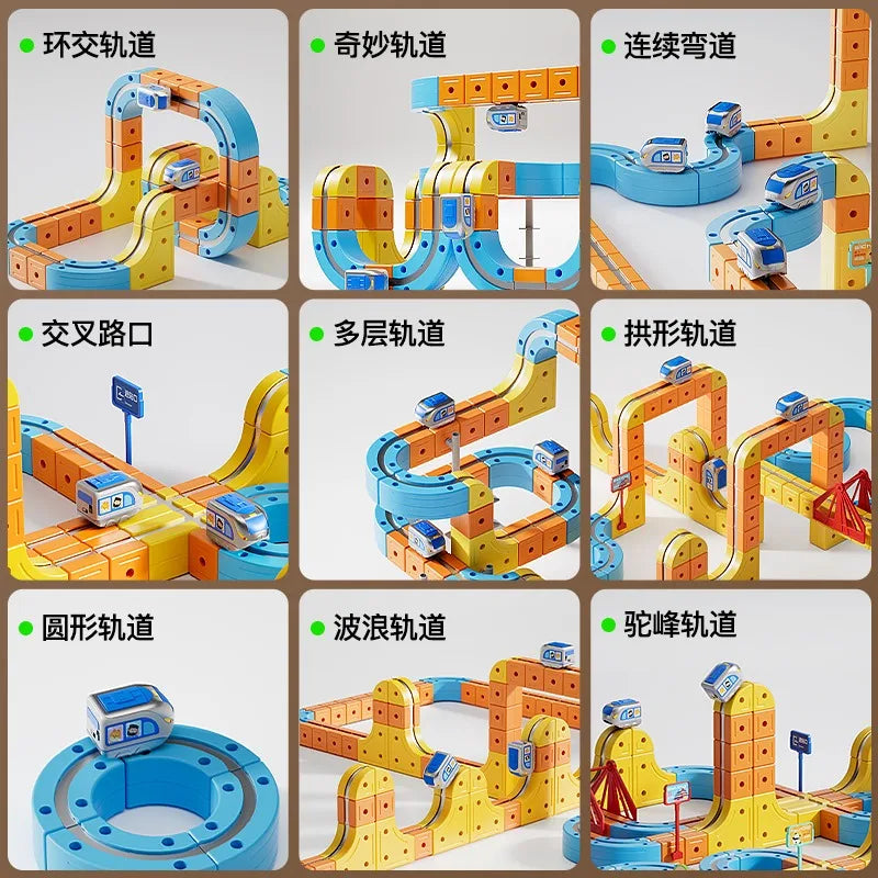 160-Piece Electric High-Speed Rail Train Building Blocks Set