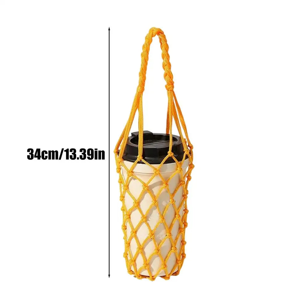 Crochet Mesh Water Bottle Bag Carrier Sleeve | Sports Travel