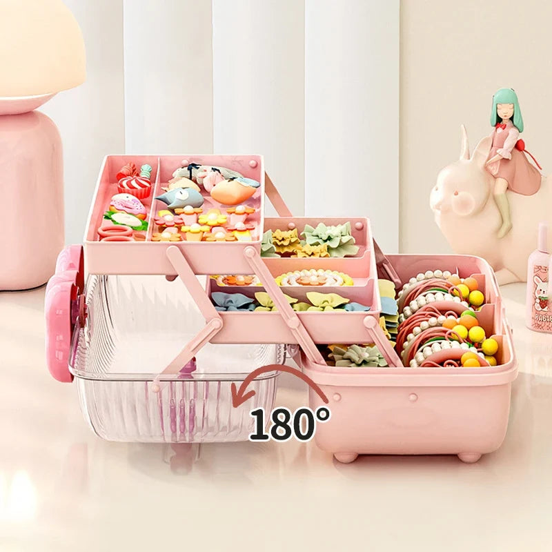 Multi-Layer Hair Accessories Organizer Box for Girls