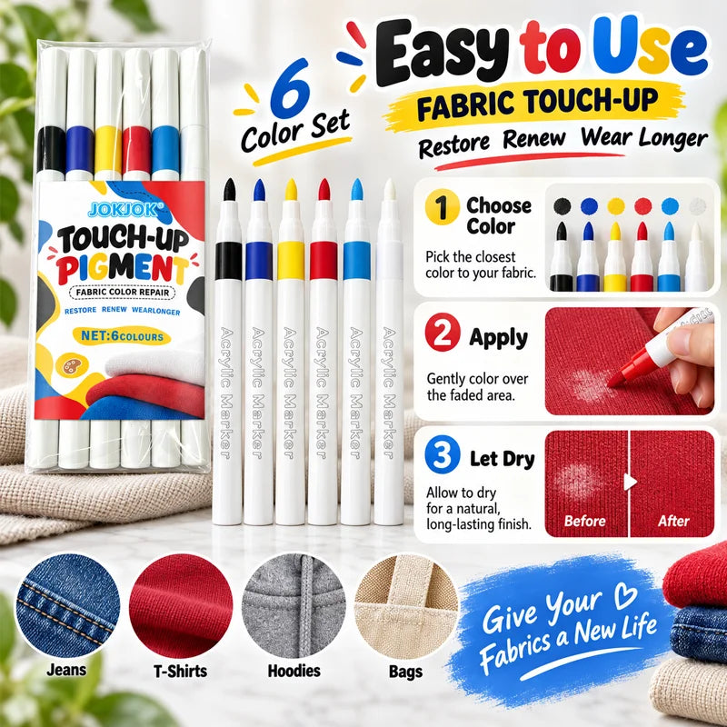 6-Color Acrylic Marker Set with Transparent Storage Box