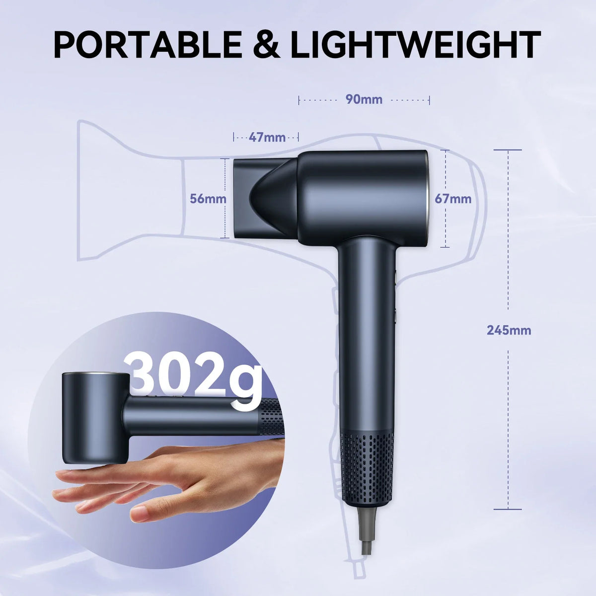 Professional High-Speed Ionic Hair Dryer with LCD Display