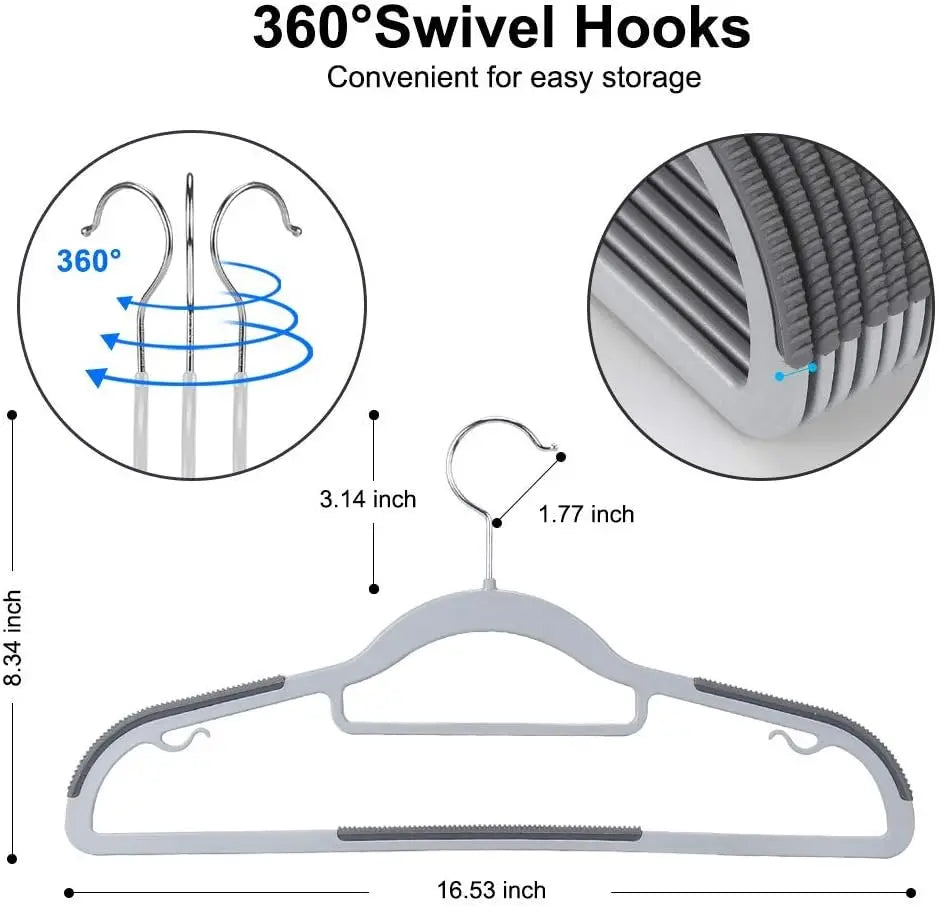 10 PCS Anti-Slip Slim Clothes Hangers | Space-Saving Closet