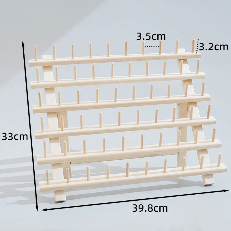 60-Axis Wooden Foldable Thread Rack – Sewing Organizer