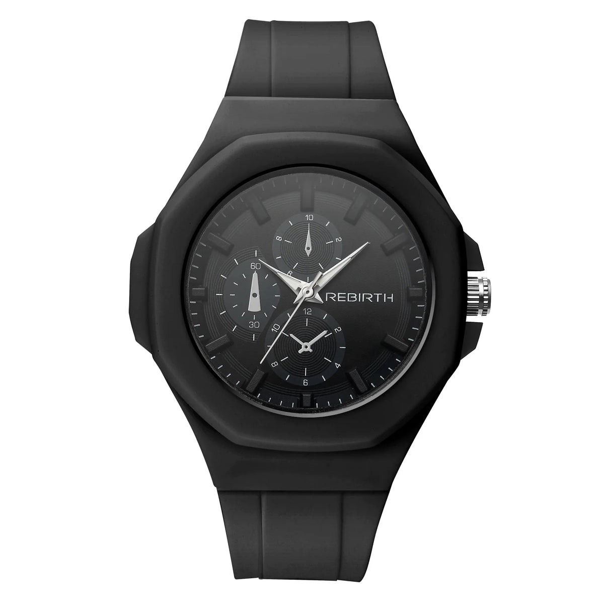 REBIRTH Unisex Silicone Quartz Watch – Minimalist Style