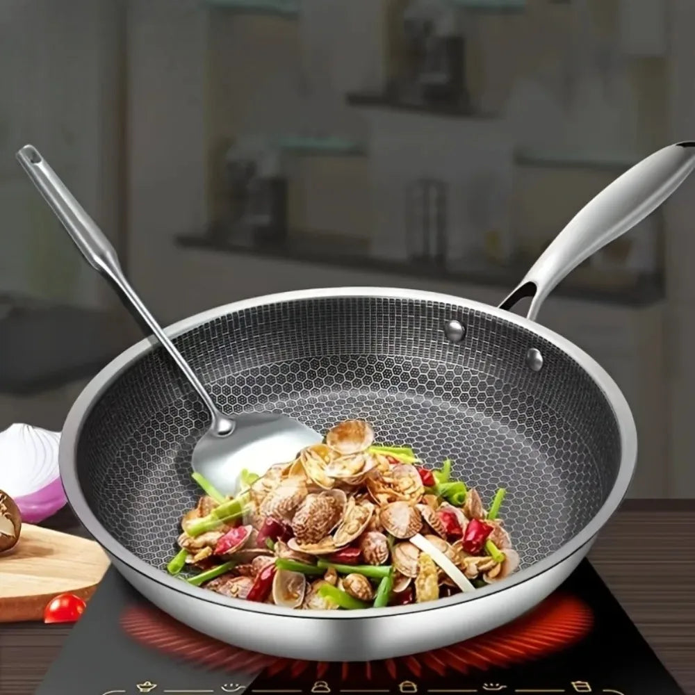 Honeycomb Non-Stick Stainless Steel Frying Pan 26cm | FEB.WIND