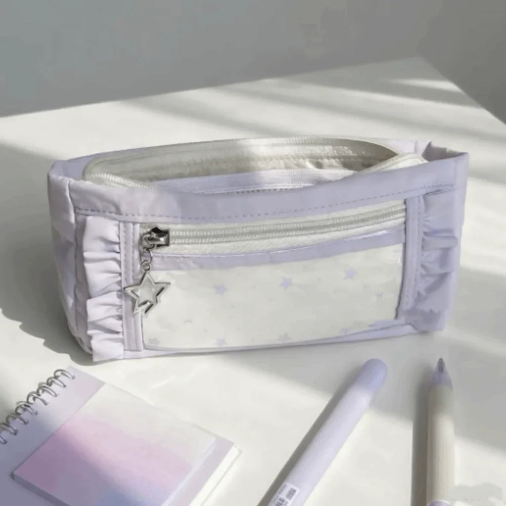 Transparent Window Pencil Case – Large Capacity Pen Bag