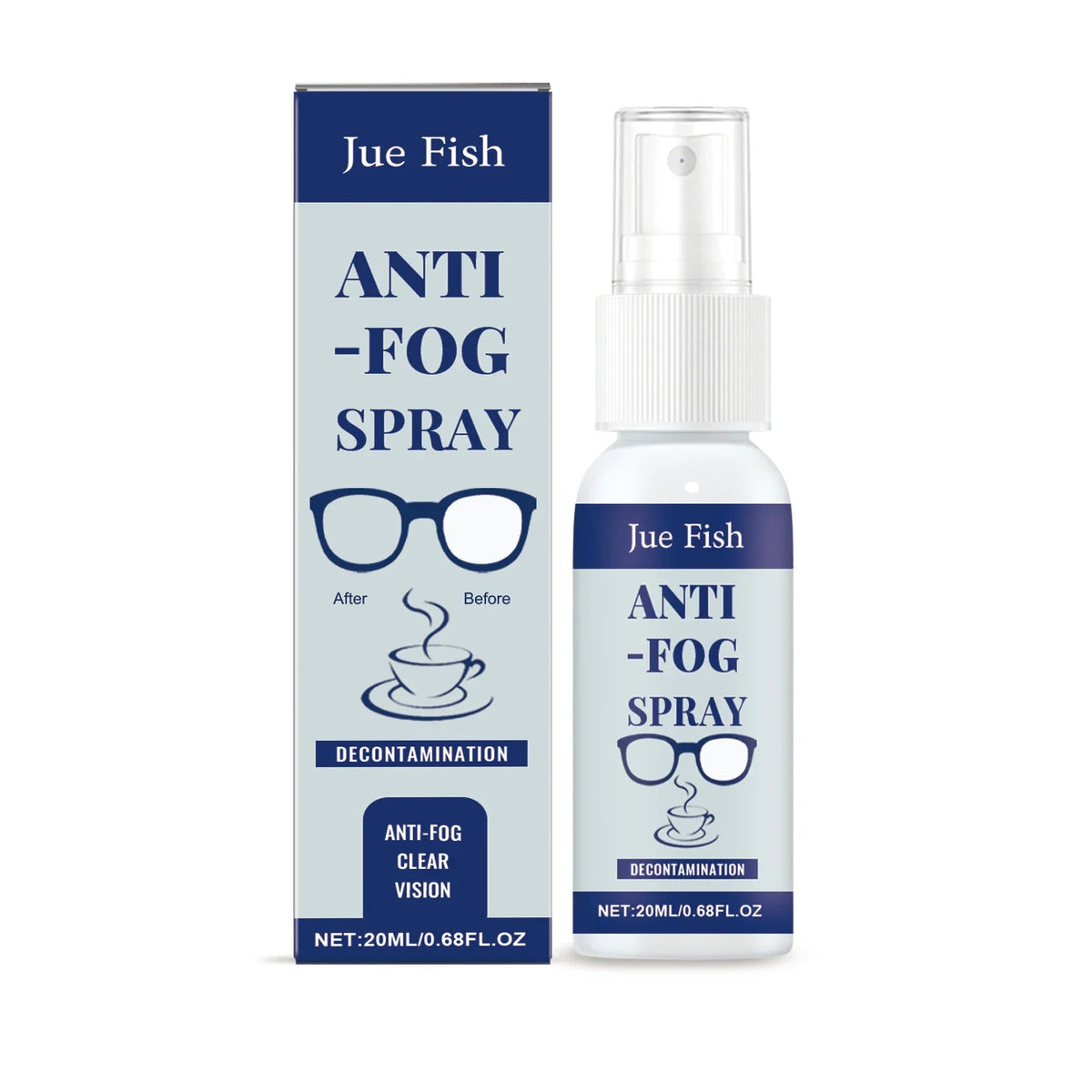 Jue-Fish Anti-Fog Eyeglass Lens Cleaning Spray 20ml