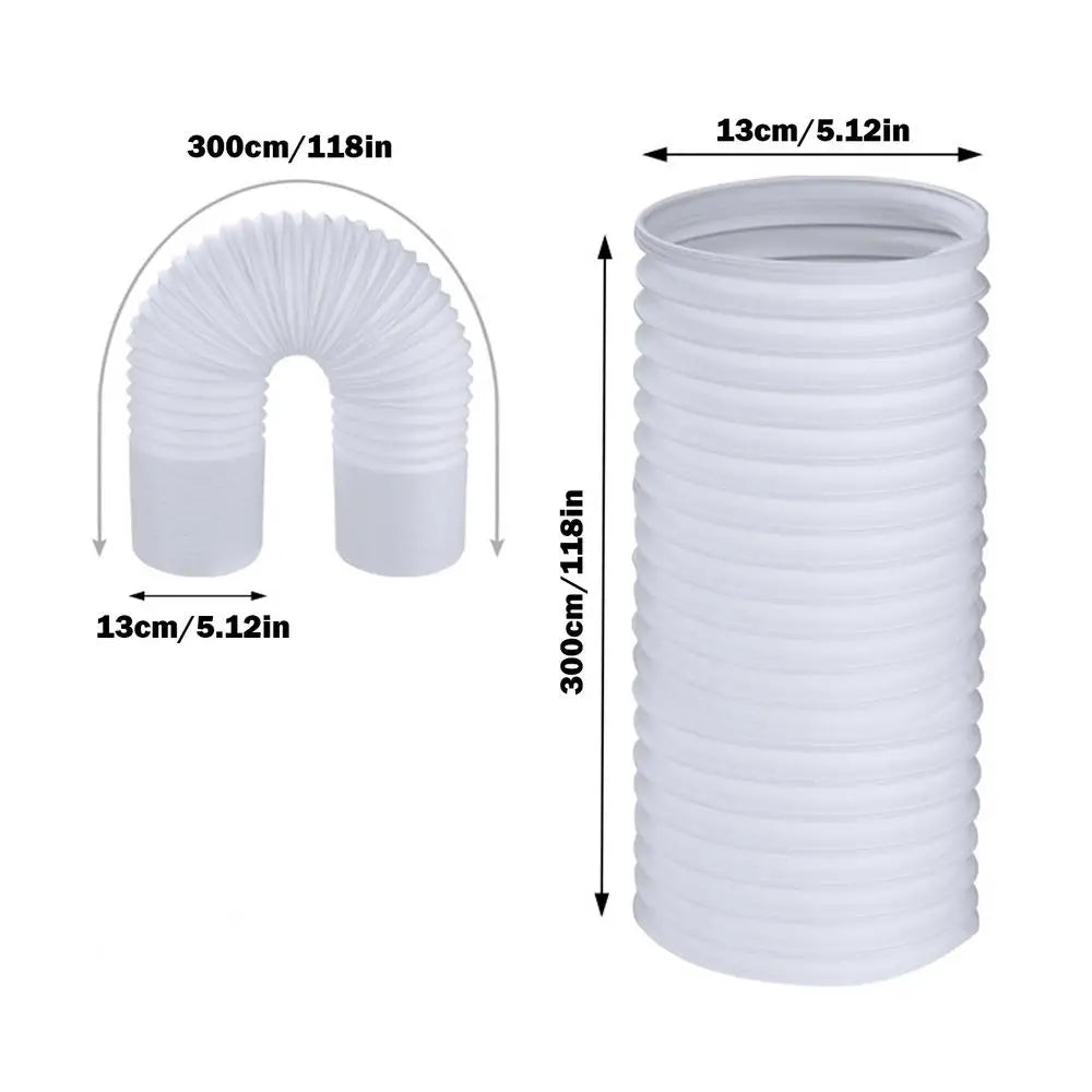 Portable AC Exhaust Hose 1.5/2/3M Corrugated Window Vent Kit