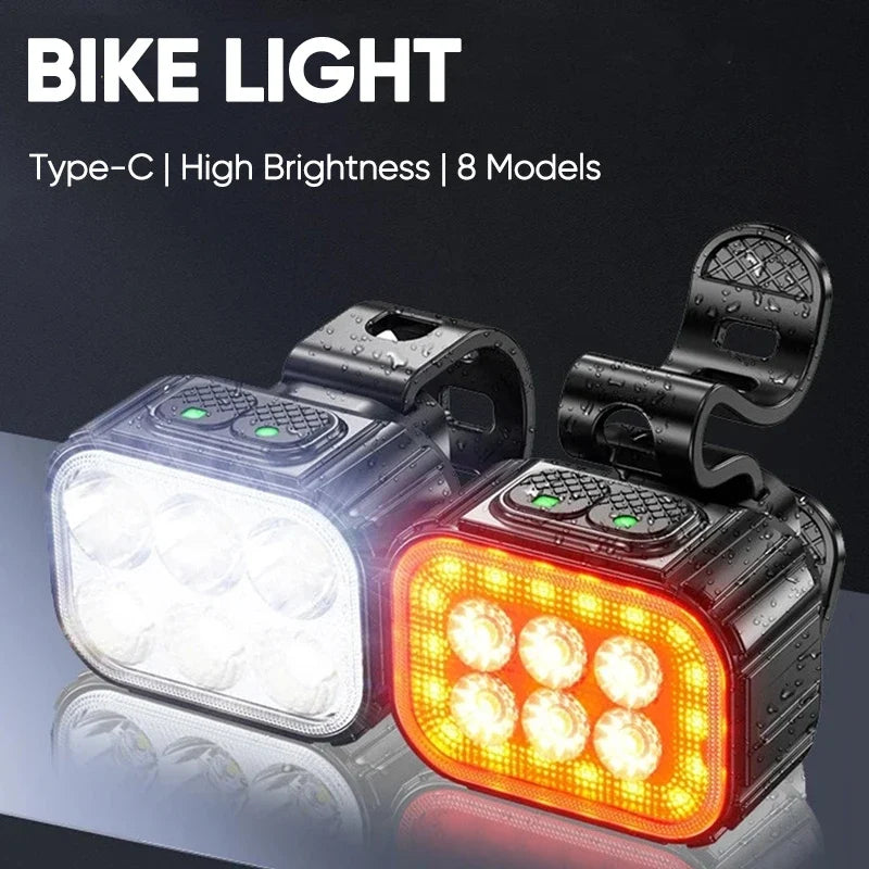 Q6 Rechargeable Front & Rear Bike Light Set | LED Bicycle Lamps