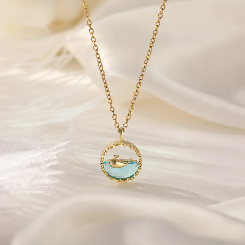 Women's Heart Pendant Stainless Steel Clavicle Chain Necklace