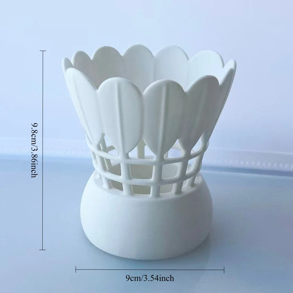 Badminton Shuttlecock Pen Holder | Hollow Desk Organizer Cup