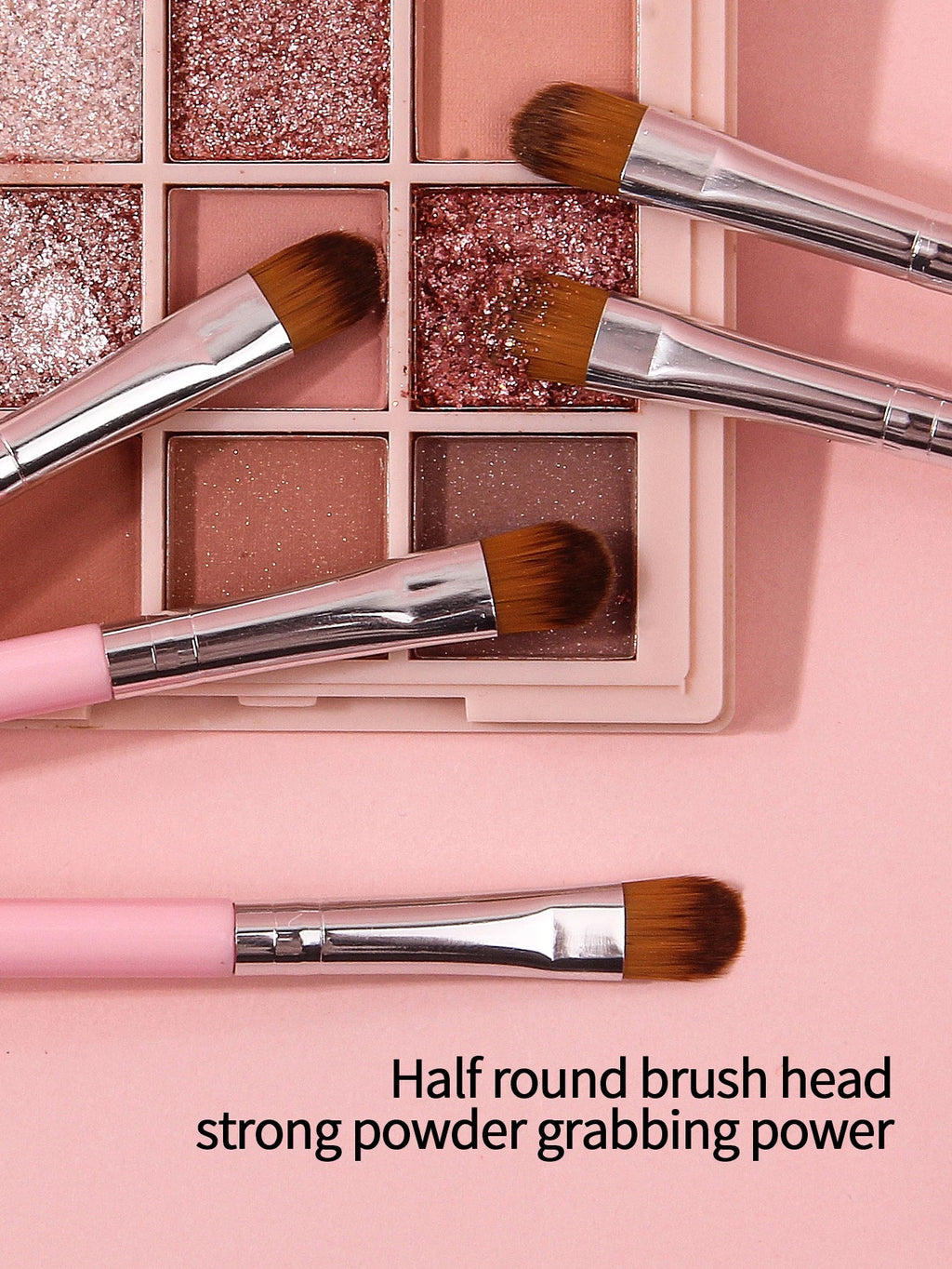 12Pcs Pink Eyeshadow & Concealer Brushes – Soft Synthetic Set