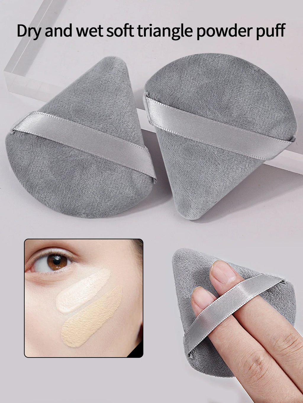Extra-Large Powder Blush Brush + 2 Triangular Puffs – Nixie