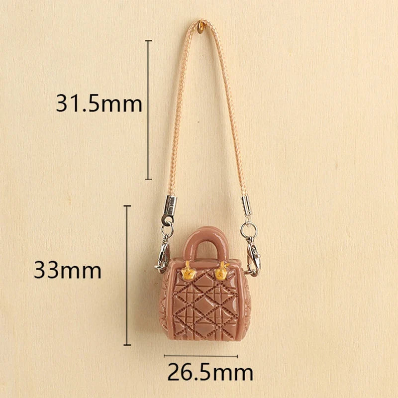 Miniature Handbag with Metal Chain for Dollhouse & Dolls