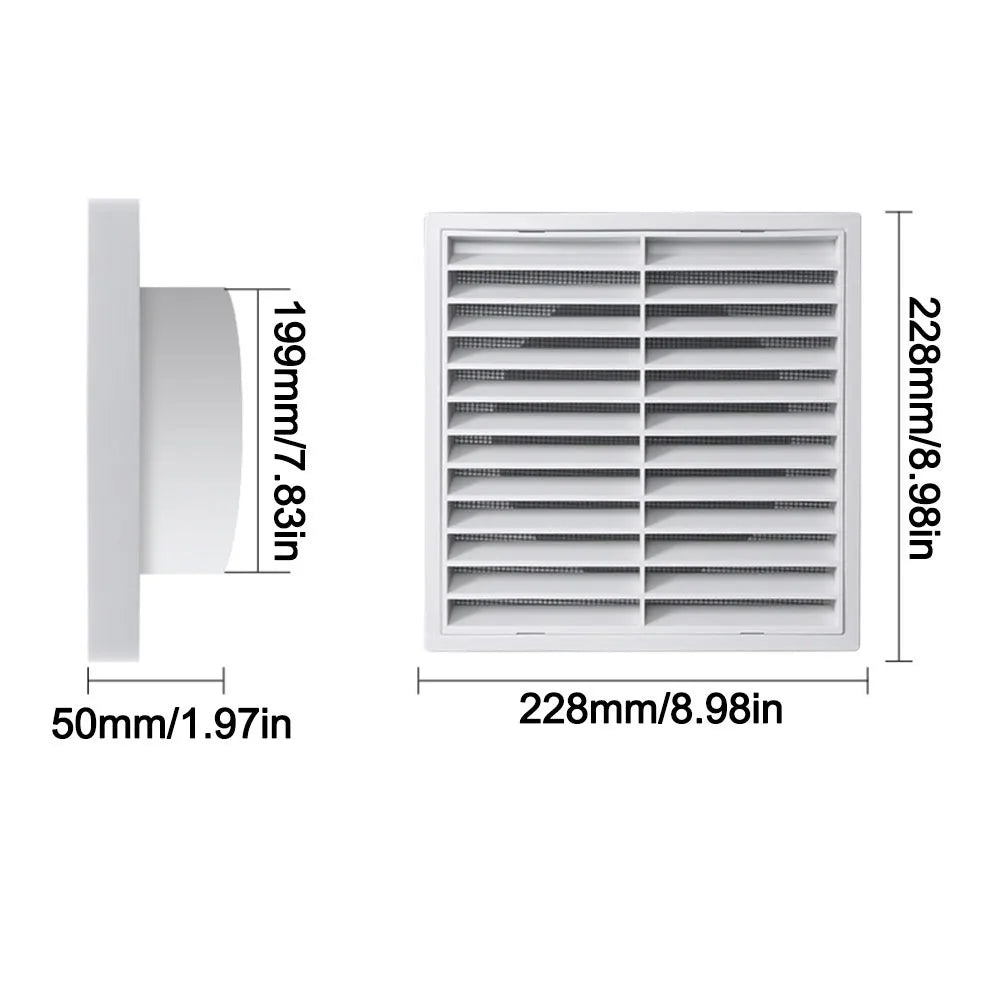Square Air Vent Grille Cover 4–8 In | Aluminum Fiber Mesh