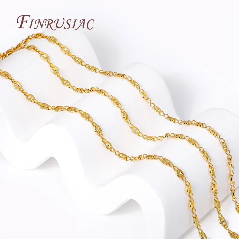 18K Gold Plated Pig Nose Chain – DIY Necklace & Bracelet Bulk