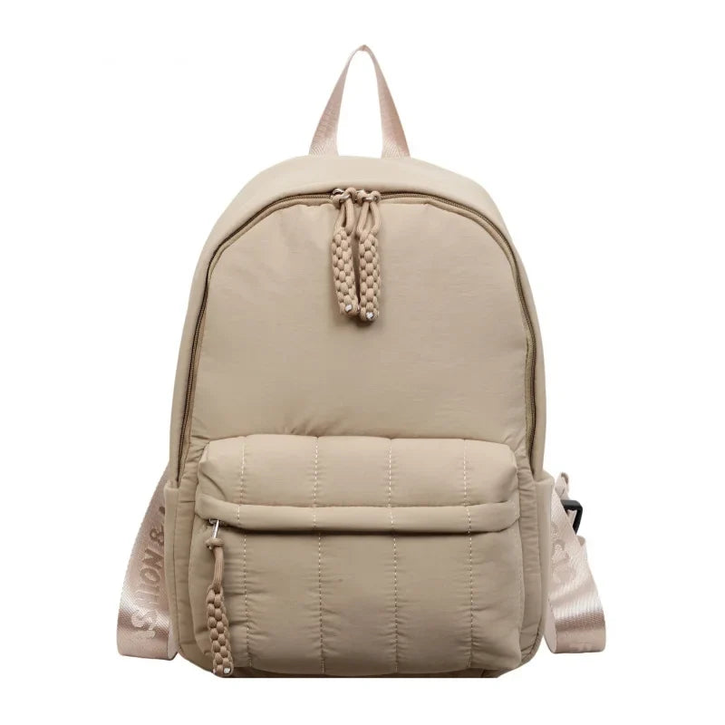 Large-Capacity Flannel Backpack – Women's School & Travel Bag