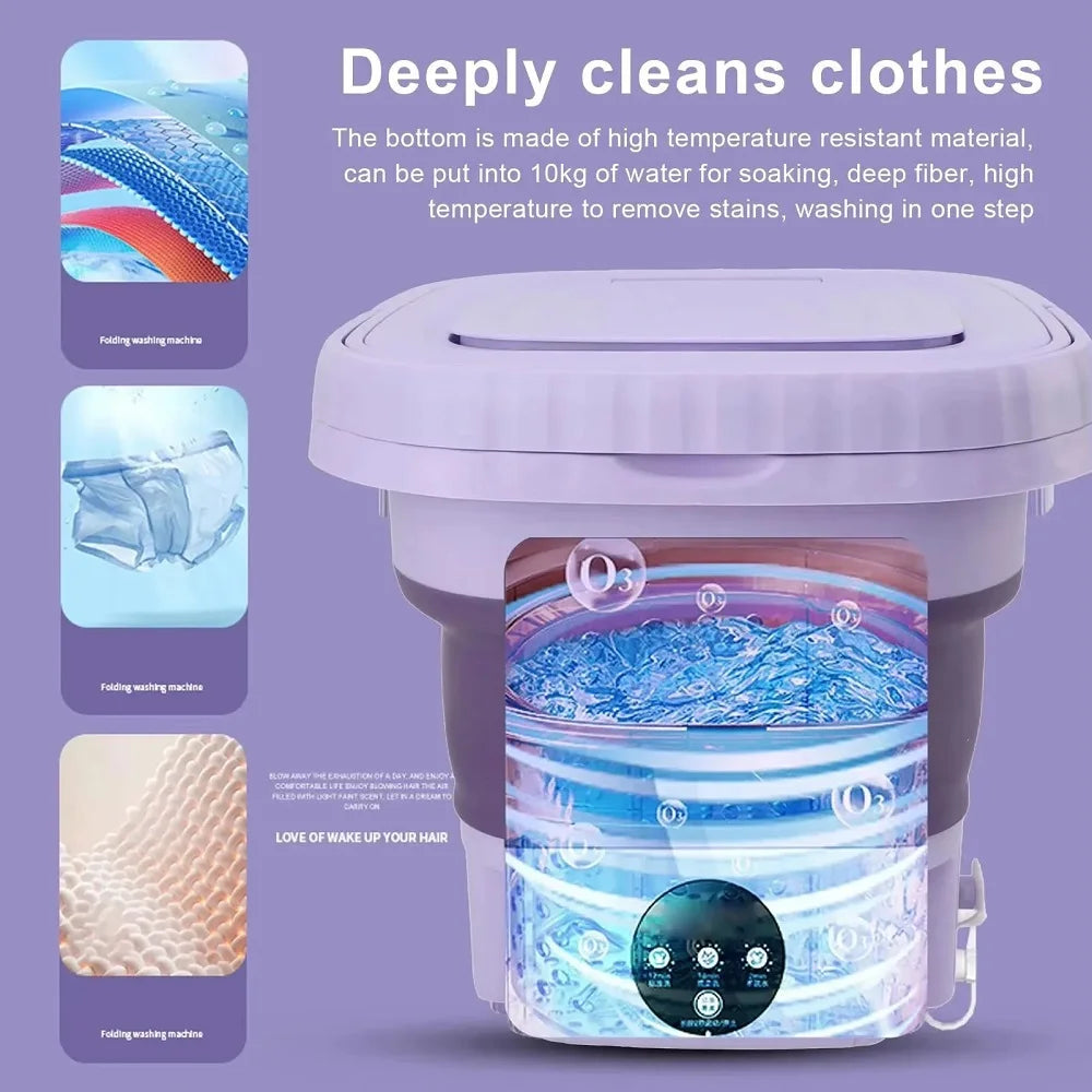 Portable Folding Mini Washing Machine – Compact Laundry Bucket