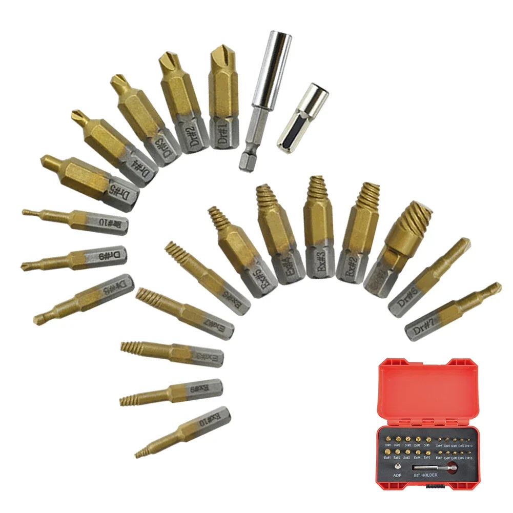 DAZZLEEX 22-Pc Screw Extractor Set with Magnetic Bit Holder