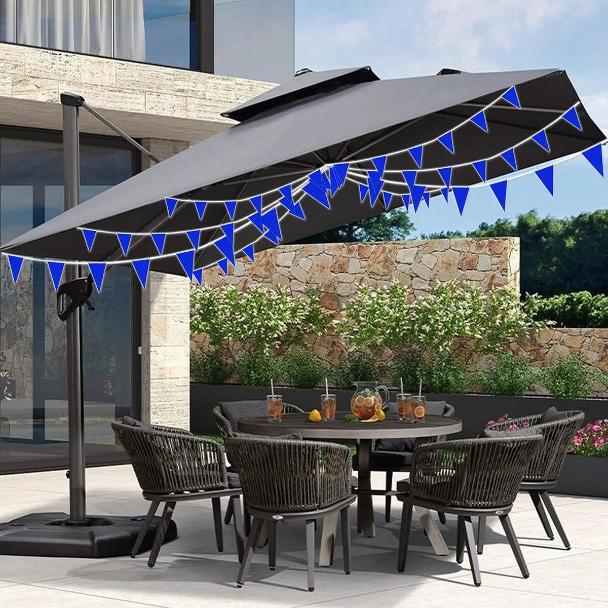 Navy Blue Pennant Bunting Banner 33Ft – Party & Wedding Decor