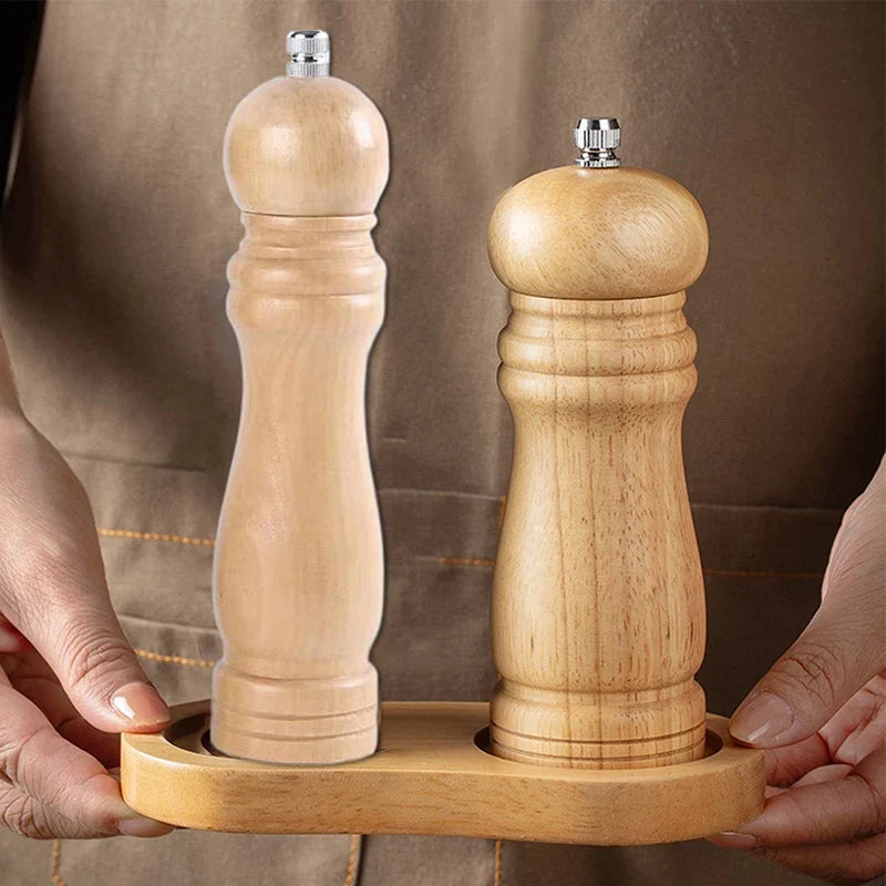 Wooden Pepper & Salt Grinder Mill – Ceramic Core, 3 Sizes