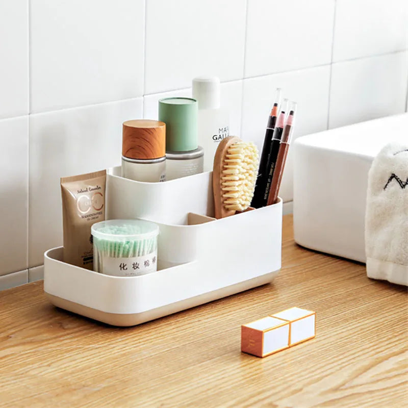 Large Makeup Organizer Box with Drawer | Brush & Nail Storage