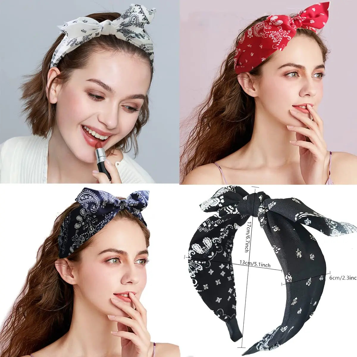 Paisley Knotted Turban Headband – Boho Hair Wrap for Women