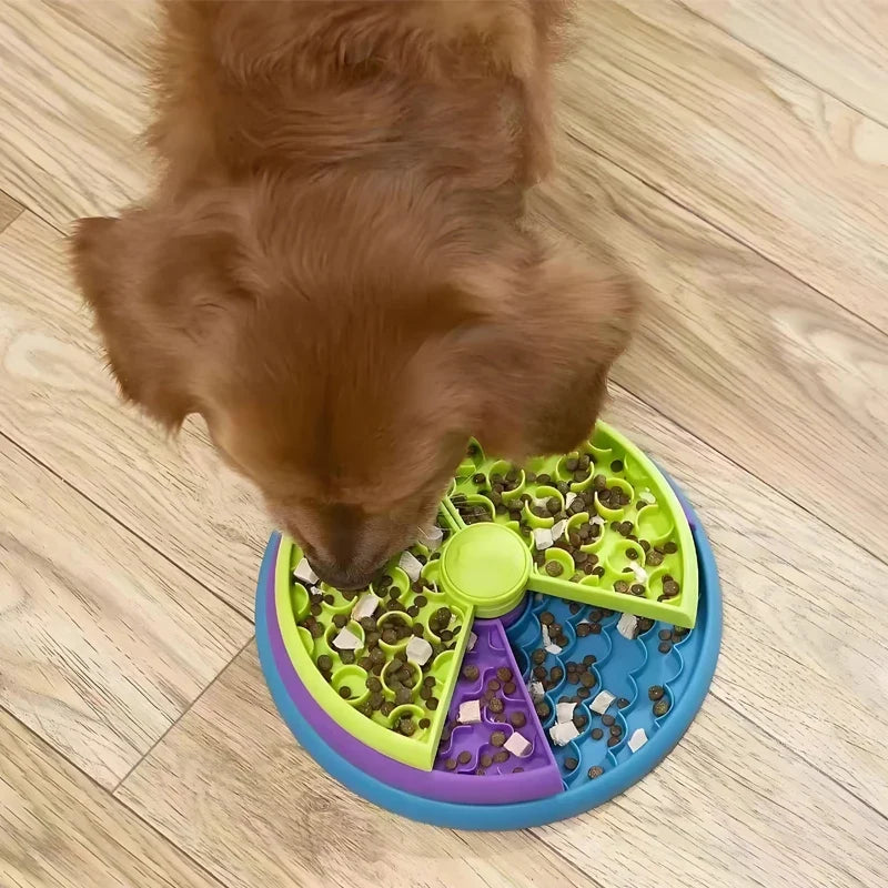 Slow Feeder Puzzle Dog Bowl – 3-Layer Interactive Treat Toy