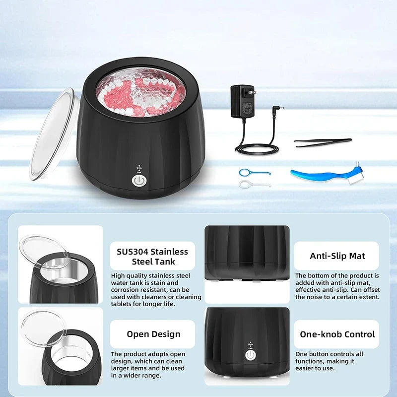 Ultrasonic Retainer & Denture Cleaner Pod | 220ml 40kHz