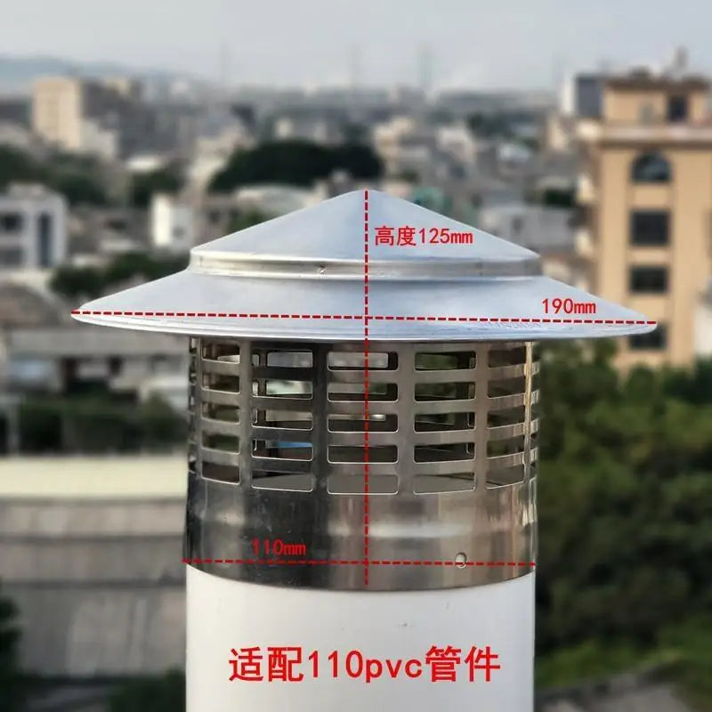 Stainless Steel Chimney Cap 75-200mm Roof Duct Vent Rain Cap