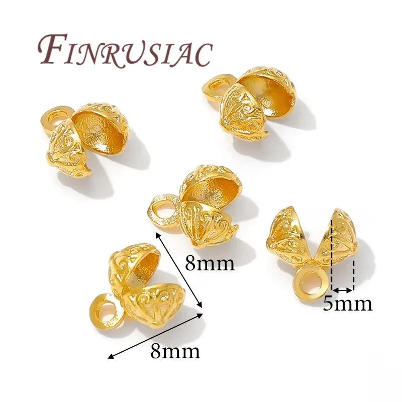 18K Gold Plated Crimp Cover Beads – DIY Jewelry Findings