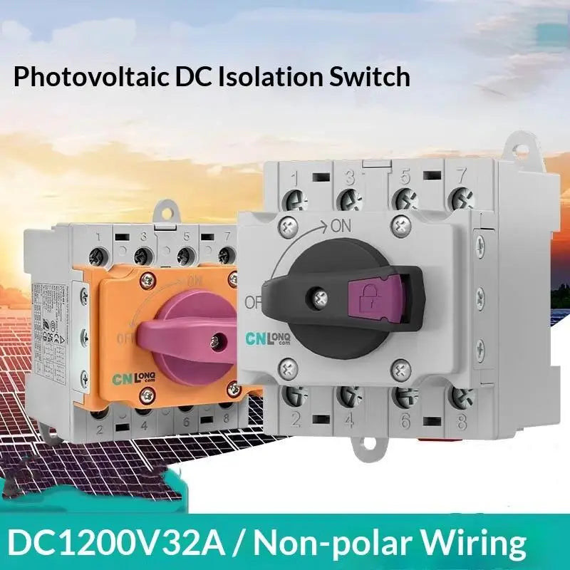 4P DIN-Rail DC Isolator Rotary Switch 32A 1200V – Solar PV