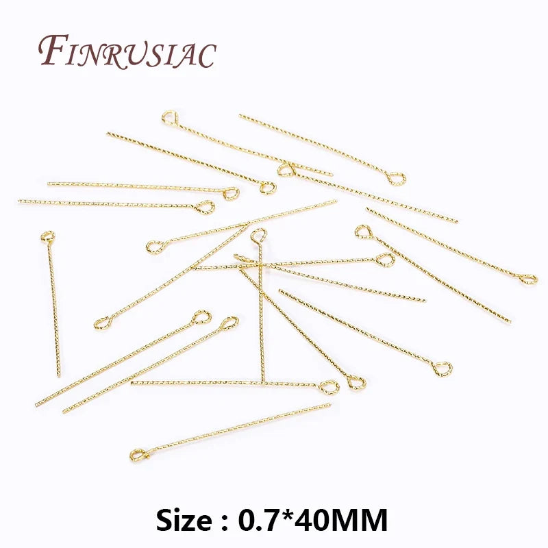 50Pcs 18K Gold Plated Brass Eye Pins – DIY Jewelry Making