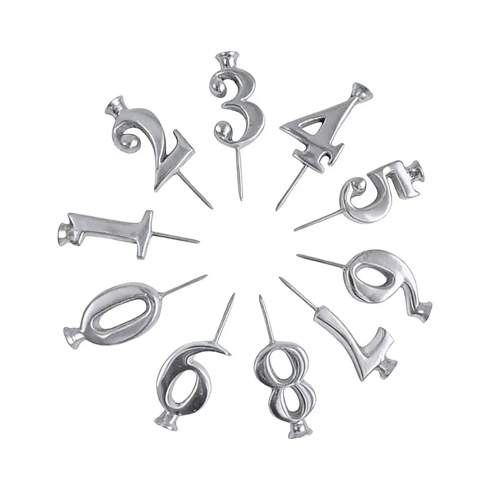 Reusable Number Candle Holders Set | Silver Cake Topper 0–9