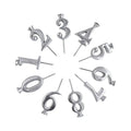 Reusable Number Candle Holders Set | Silver Cake Topper 0–9