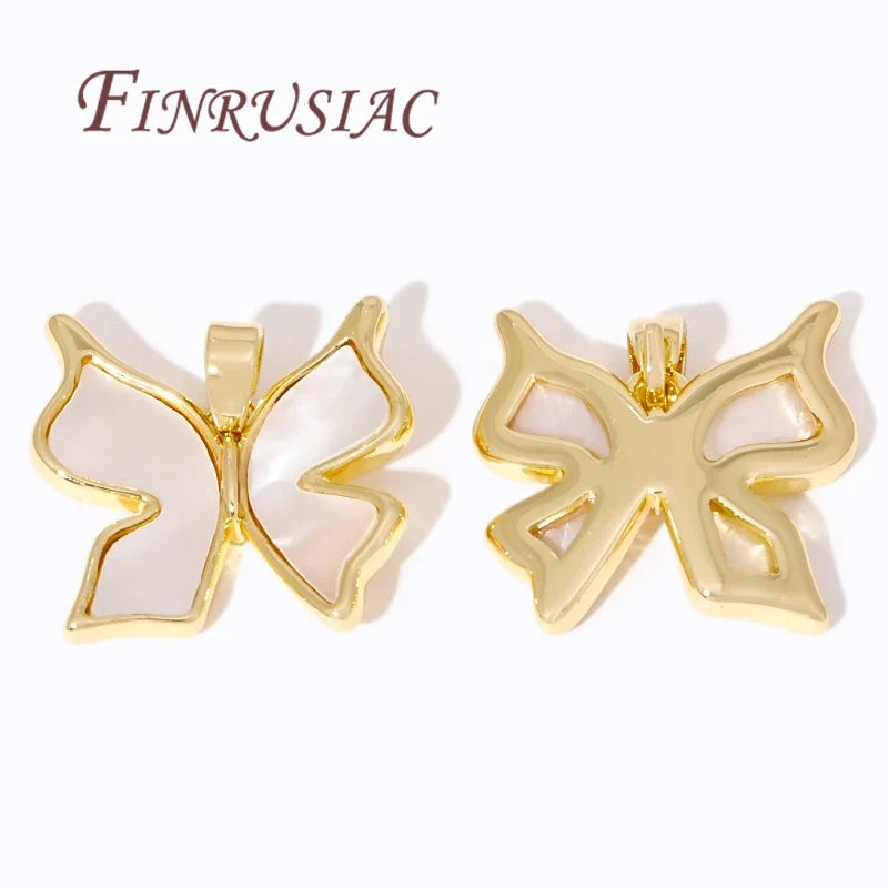 18K Gold Plated Shell Butterfly Charms | DIY Jewelry Pendants